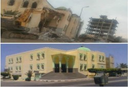 البلدوزر يزيل مسجد الخلفاء الراشدين بالعريش لإقامة "محور"!