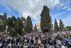 70 ألف مصلٍّ يؤدون الجمعة في الأقصى