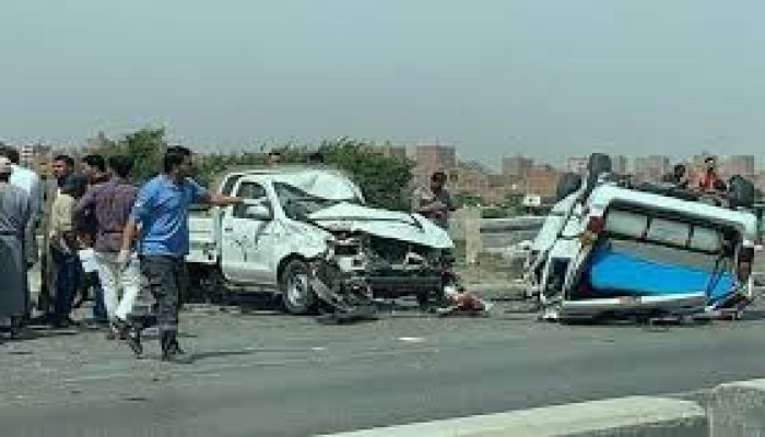 إصابة 6 أشخاص فى اصطدام أتوبيس وسيارة ربع نقل بطريق المطرية بورسعيد بالدقهلية
