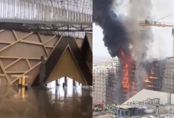 تكلف عدة مليارات.. أمطار المتحف الكبير "تغرق" السوشيال ميديا!