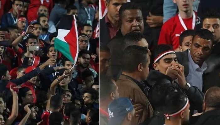 اعتقال شاب رفع علم فلسطين باستاد القاهرة