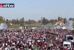الأتراك يتظاهرون أمام قاعدة أنجرليك التي تضم قوات أمريكية تضامنا مع غزة