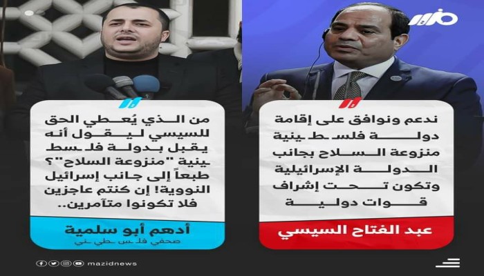 السيسي يدعم قيام دولة فلسطينية منزوعة السلاح بإشراف دولي.. ونشطاء يردون
