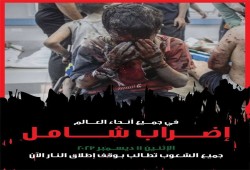 الدعوة لإضراب عالمي الإثنين المقبل للمطالبة بوقف العدوان على غزة