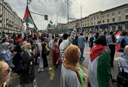 نصرة لفلسطين .. متظاهرين بسويسرا يطالبون بمنع الاحتلال من أولمبياد باريس