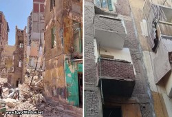 انهيار أجزاء من 4 منازل في الإسكندرية