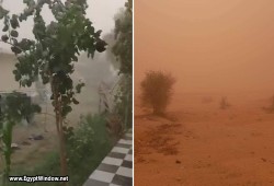 عاصفة ترابية شديدة تضرب جنوب الوادي الجديد