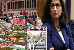 طلاب يحتفلون باستقالة المصرية "نعمت شفيق" رئيسة جامعة كولومبيا الموالية للصهاينة