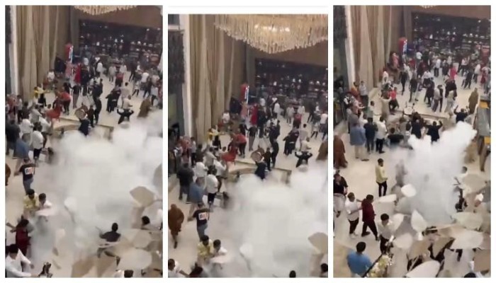 "سلكوا بينهم بطفايات الحريق".. مشاجرة بالشوم والكراسي بين معازيم فرح بالقليوبية