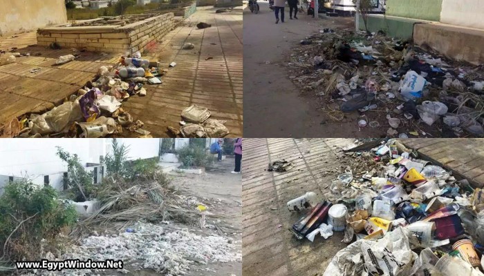 القمامة تُحاصر الأموات بمقابر الشهداء في بورسعيد