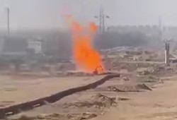 كارثة في 6 أكتوبر.. انفجار خط غاز ضخم يودي بحياة عامل ويثير الهلع بين السكان (فيديو)