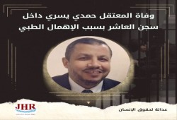 استشهاد المعتقل حمدي يسري بسجن العاشر من رمضان بالإهمال الطبي