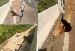 شاهد...انهيار جزئي بمحور كوبري بأسوان بعد 6 شهور من افتتاحه: من يحاسب كامل الوزير؟