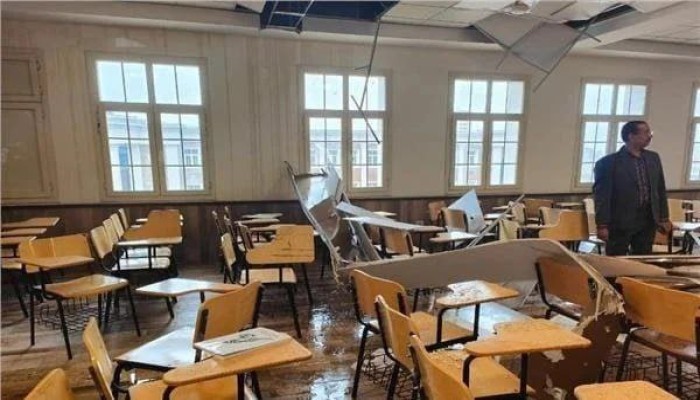 كارثة... انهيار سقف مدرج على رؤوس الطلبة أثناء الامتحانات بكلية هندسة الاسكندرية