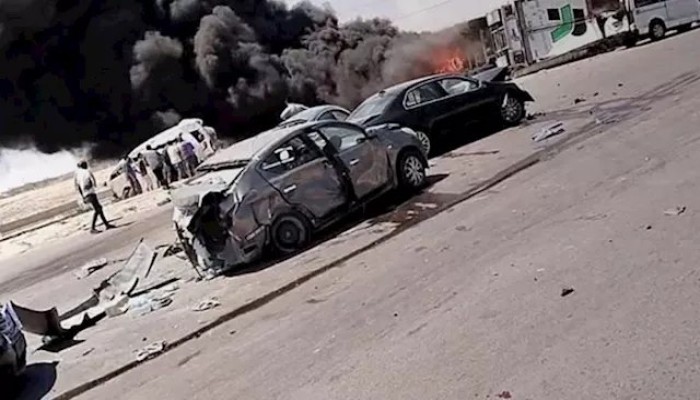 مصرع وإصابة 22 شخصًا وتفحم 4 سيارات بحادث على طريق الضبعة بمطروح