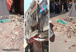 شاهد|| مصرع سيدة في حدائق القبة بسقوط شرفة منزل يكشف فساد  المحليات
