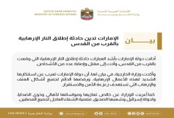 الخارجية الإماراتية تصف العمل البطولي قرب القدس بالإرهاب.. وتقدم التعازي لشعب إسرائيل "الصديق!"