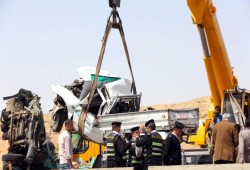مصرع 10 يبنهم سائحين صينيين وإصابة 21 في حادثين بالمنيا والجيزة