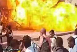 فيديو || لحظة انفجار أسطوانة بوتاجاز في مخبز بأسوان