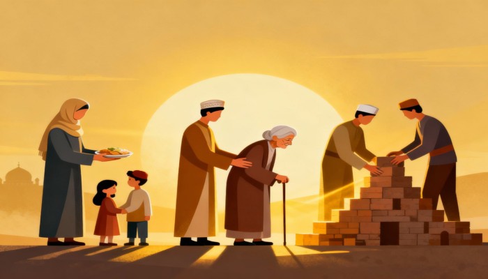 نصوص من السُنّة النبوية في بناء مجتمع يؤسس على العدل والتكافل