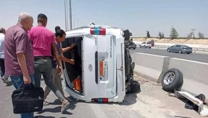 إصابة 9 مواطنين في حادث تصادم بطريق بورسعيد–المطرية