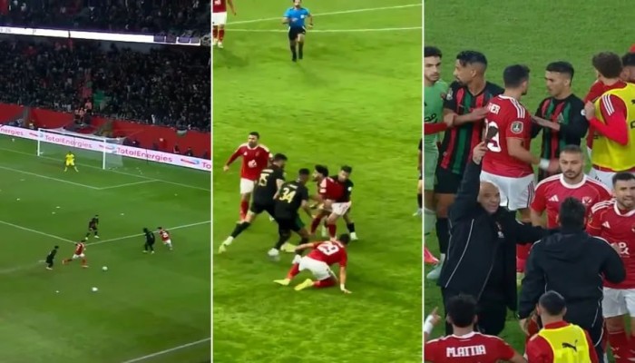 "آلة حادة" وزجاجات بلاستيكية وشكوى.. أحداث صادمة بمباراة الأهلي والجيش الملكي