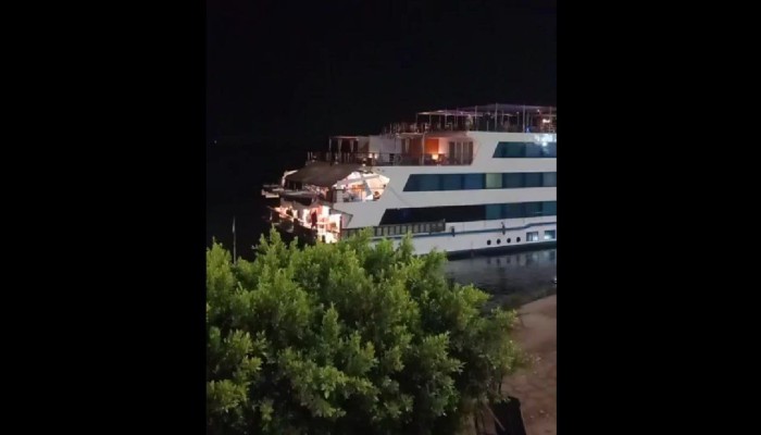 بالفيديو|| وفاة سائحة إيطالية في تصادم فندقين عائمين بالأقصر