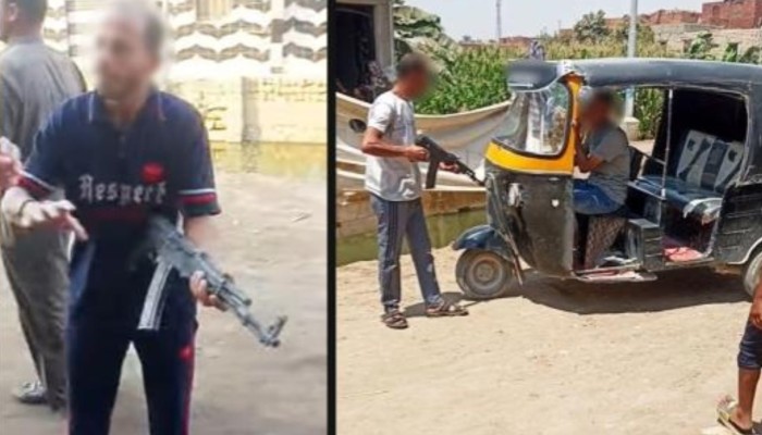 فيديو صادم يوثق شابًا يُوقف المركبات بالسلاح في الجيزة