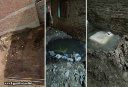 شاهد|| عزبة الطبالين بالقليوبية تغرق بمياه الصرف الصحي وتحاصر المنازل