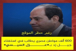 600 ألف مصري يطالبون بعزل السيسي رغم حجب استفتاء "جيل زد"