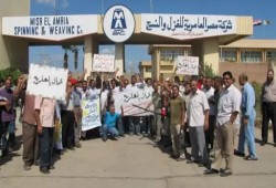 عمال "العامرية للنسيج" يعلقون إضرابهم مؤقتًا إثر تهديدات بالتسريح