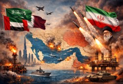 شاهد|| هجمات إيرانية واسعة تضرب كل دول الخليج.. السعودية تعترض العشرات ودبي تعلق الرحلات