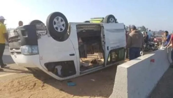 12 مصابًا بحادث مروع على صحراوي المنيا