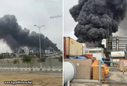 فيديو || حريق هائل وتسرب مواد خطرة بمصنع للكيماويات في إسرائيل بعد قصف إيراني
