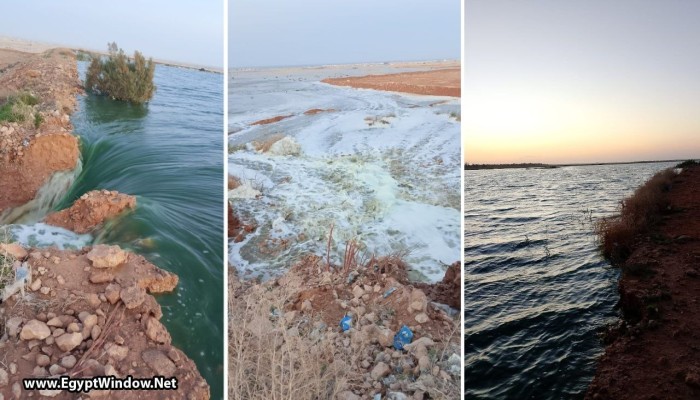 شاهد || كارثة في مطروح بعد انهيار سد خزانات الصرف الصحي وتضرر أراضي زراعية ومنازل