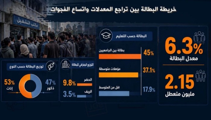 2.15 مليون عاطل.. فجوة الخريجين تتسع وسوق العمل يكشف اختلالات هيكلية عميقة