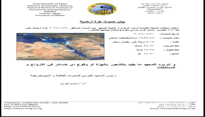 زلزال في مطروح بقوة 5.12 ريختر.. مصر بين نشاط الزلازل وبيانات الطمأنة الباردة