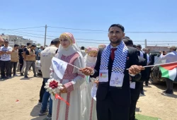 "الفرح حق لا تلغيه الجراح".. غزة تزف أبناءها إلى الحياة (صور)