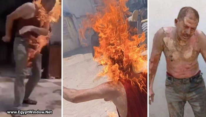 بالفيديو.. مواطن يشعل النار في جسده احتجاجًا على إزالة كشكه ببورسعيد