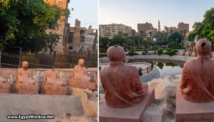 مفتشة آثار تكشف تخريبًا حديثًا في تماثيل الحديقة اليابانية بحلوان.. والمحافظة تنفي