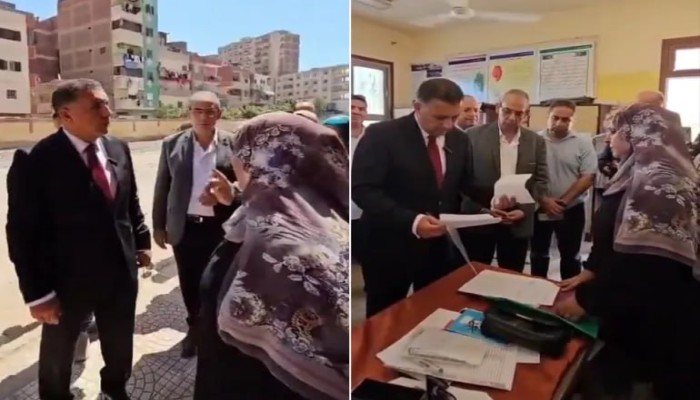 فيديو || مديرة مدرسة تحرج محافظ القليوبية بالمستندات أمام الجميع